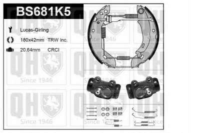 QUINTON HAZELL bs681k5 -  Комплект тормозов, барабанный тормозной механизм